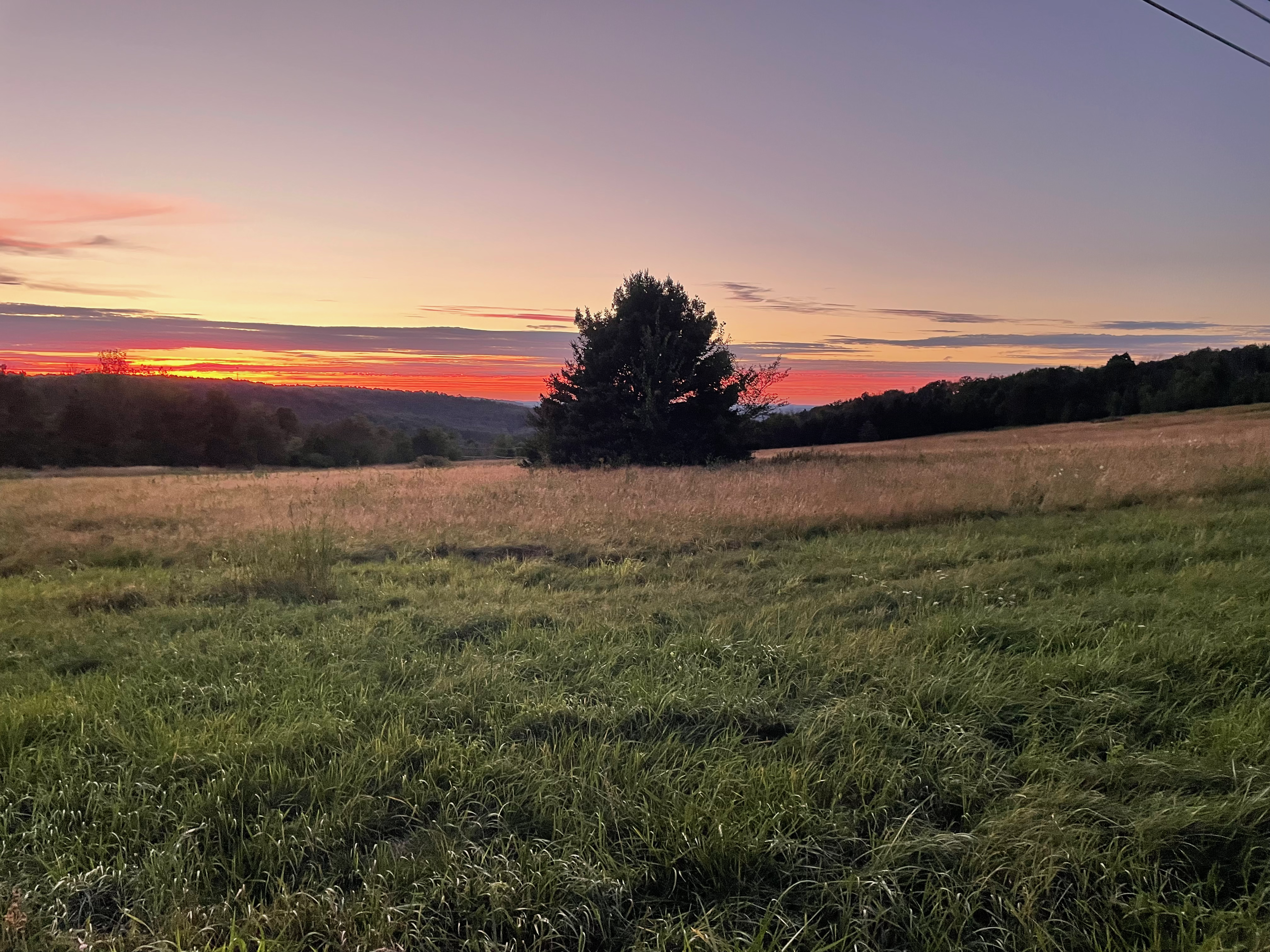 Blurred scenic landscape view in the evening